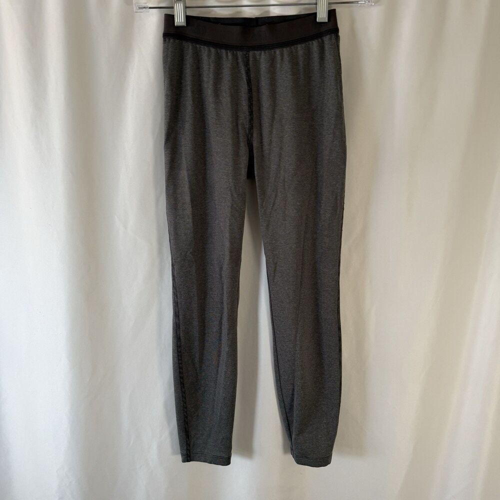 REI Leggings Girls 8 Grey Striped Pull On Elastic Waist 22" Inseam